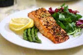 Salmon with Salad Dish during candida cleanse diet